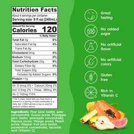 Ceres 100% Pure Fruit Juice Blend - Delicious Fruit Medley - Rich in Vitamin C, No Preservatives, Cholesterol Free, Gluten Free 33.8 FL OZ (Pack of 6)