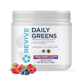 Revive MD Daily Greens Powder, Polvos De Frutas Y Verduras Frescas Y Orgánicas, Linaza Molida, Semillas De Chía, Inulina Prebiótica, Probióticos,...  