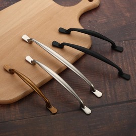 FURNIWARE Pack of 10 Cabinet Handles, 128mm (5 Inch) Hole Center Matt Black Pulls for Kitchen Door Hardware, Cabinet Door Handles