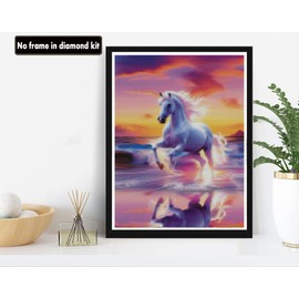 VAIIEYO DIY 5D Diamond Painting Horse, Diamond Painting Pictures Painting Kits Animal, Painting by Numbers Diamond Home Wall Decor Painting Cross Stitch Diamond Decoration 30 x 40 cm