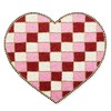 MACKENZIE-CHILDS Beaded Placemat, Indoor Table Mat, Red-and-White Check Heart Shaped