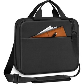 Extra Large Bible Cover, Carrying Book Case Church Bag Bible Protective with Detachable Shoulder Strap & Zippered Pocket, Gift for Men Women, Black & Brown - Color: black