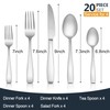 E-far Matte Silverware Set for 4, 20 Pieces Stainless Steel