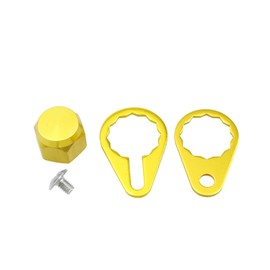 Fishing Reel Handle M8 Screw Nut Caps Aluminum Alloy Locking Plate Bearing Cover Kit for Left and Right Hand Plate DIY Fishing Accessory (Gold,for Left Hand)