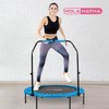 HolaHatha Foldable Mini Trampoline Home Gym Fitness Rebounder with 5