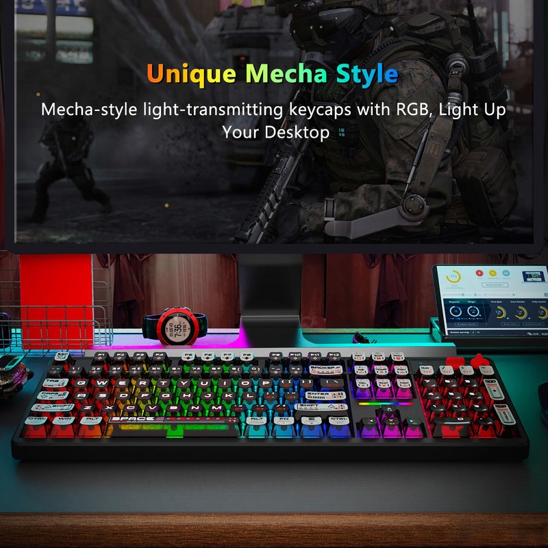 E-YOOSO Wireless Mechanical Keyboard Creamy, Bluetooth/2.4GHz/USB-C Wired, Hot Swappable Pre-Lubed