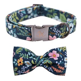 Elegant little tail Dog Collar with Bow, Soft&Comfy Cotton Bowtie Dog Collar, Summer Pet Collar Adjustable Pet Gift Dog Collars for Small Medium Large Dogs
