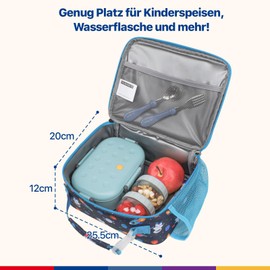 Bagseri Insulated Lunch Bag Children - Cool Bag Small for Boys with Bottle Holder, Leak-Proof Lunch Box Waterproof Lunch Bag for Picnic Schools Adventures in Space