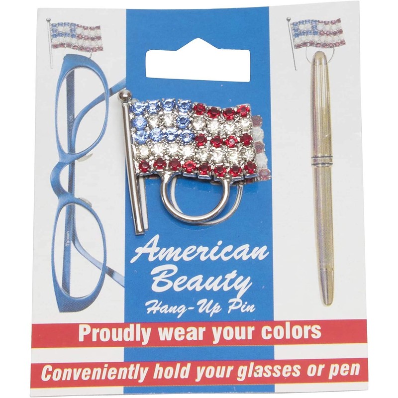 Calabria United States of America USA Crystal Flag Pin Eyeglass/Sunglass