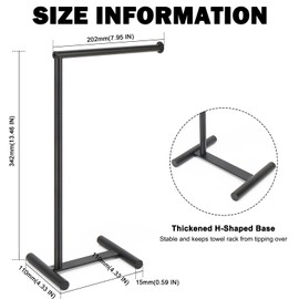 Livabber L-Shape Hand Towel Holder Stand, Metal Hand Towel Rack Modern Countertop Hand Towel Ring Standing Towel Bar for Bathroom Kitchen Vanity (Black)