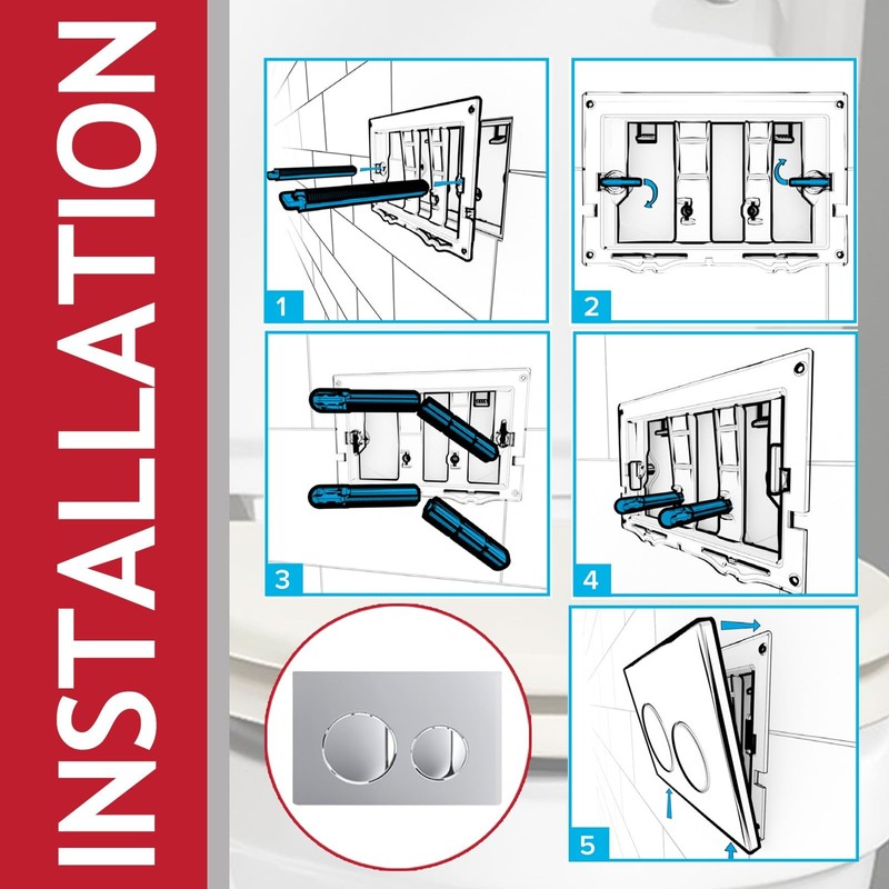 SPARES2GO Luxury Flush Plate Kit for Concealed Toilet Cistern Wall