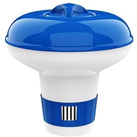 Olympic l 5-inch Floating Chlorine Dispenser, Fits 1" Chlorine Tablets, Adjustable Release Tablet Floater for Indoor & Outdoor Swimming Pool SPA, Blue & White