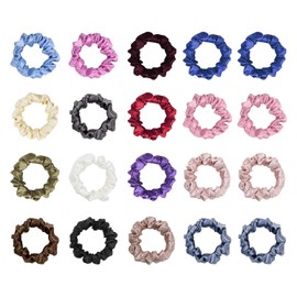 20 Pieces Of Multi-Color Satin Small Hair Ring, Simple And Fashionable, Women'S Stretch Rubber Band, Ponytail Fixture, Hairstyle Decoration.