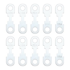 YINETTECH 10pcs Flat Fuse Strip Silver Tone Zinc Alloy Replacement Blade Fuse Strip DC 32V Compatible with Opel Compatible with VW (40A 50A 60A 80A 110A each 2pcs)