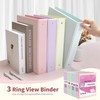 SUNEE 3 Ring Binder 1.5 Inch 4 Pack, Clear View