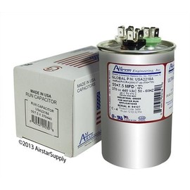 Aerovox Replacement - 55 + 7.5 uf/Mfd 370/440 VAC AmRad Round Dual Universal Capacitor, Made in The U.S.A.