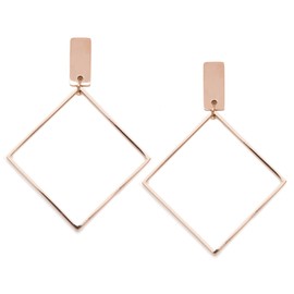 Happiness Boutique Women Square Earrings in Rose Gold | Geometric Earrings Modern Rectangle and Bar Design Stainless Steel Jewellery