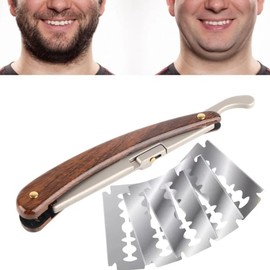 Kit 10 Piezas Cuidado Barba y Bigote para Hombre con Sérum, Bálsamo, Cepillo, Peine, Tijeras, Navajas y Más – Regalo para Caballeros con Bolsa Incluida