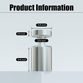 AuraGala 4-Pack 3/4 Inch x 3/4 Inch Standoff Screws, Stainless Steel Standoff Mounts for Acrylic, Hanging Glass Artworks, DIY Floating Photo Frames