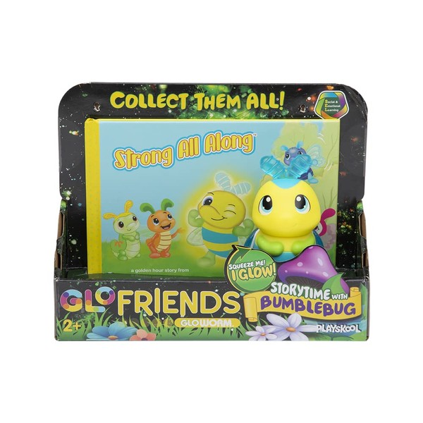 Playskool Glo Friends Strong All Along! - Storytime with Bumblebug - Book with Glowing Toy - Social Emotional Learning SEL Toy - Ages 2+