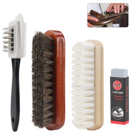 Suede Shoe Brush, 4-Piece Set, Shoe Brush, Leather Brush, Suede Brush, Shoe Brush, Suede Brush for Shoes for Suede Leather, Nubuck, Suede and Suede