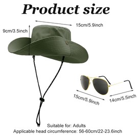 Raveparty Sun Hats for Men Women, Wide Brim Hat Men Women, Mens Summer Hats for Adults Fishing Hiking Camping Climbing (UK, Alpha, One Size, Green)