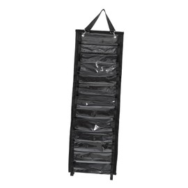 Operitacx 12 Roll Storage Bag Clear Vinyl Shelves Record Hanging Pockets Organizer Hanging Vinyl Holder Vinyl Wall Mount Playing Removable Storage Shelves Vinyl Storage Organizer PVC Black