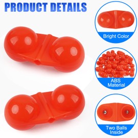 SILANON Fishing Double Rattles Beads Kit,40pcs Plastic Catfish Rig Rattles Bells Fishing Attractor Bell Beads Accessories for Catfishing Striper Bass Pompano