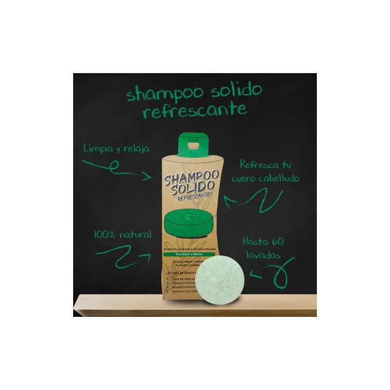 Shampoo Sólido Refrescante Orgánico De Eucalipto Y Menta