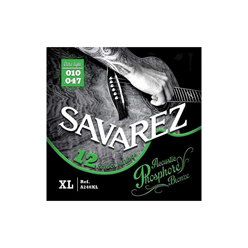 Savarez 668598 Acoustic Guitar Strings Phosphor Bronze Set A240XL 12-String