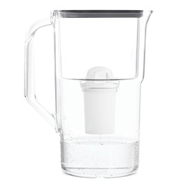 Wessper Water Filter Jug 2.8 L with Manual Filter Wear Indicator, Water Filter Jug, Table Water Filter, Modern Water Filter, Jug, Reduces Chlorine, Limescale Heavy Metals, Black