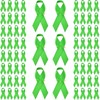 Halatool 100 PCS Green Mental Health Awearness Ribbon with Safty