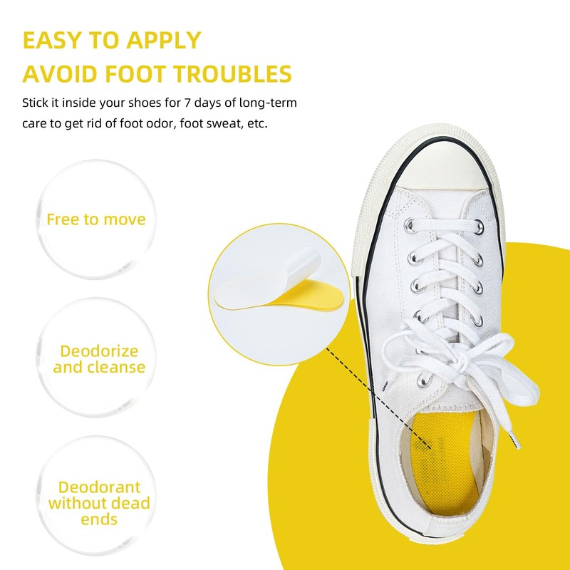 100pcs Shoe Deodorizing Stickers, Natural Shoe Odor Removal Stickers, Deodorizing