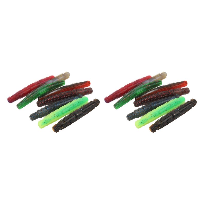 16pcs Soft Lure TPR Bite Resistant Hidden Hook Tip Built