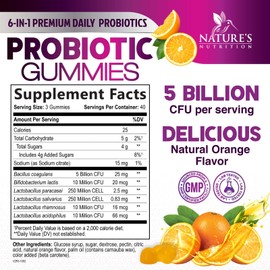 Probiotics for Digestive Health Gummies 5 Billion CFU - 6 Unique Strains for Daily Immune Support & Gut Health, Constipation, Gas & Bloating - Best Probiotic Supplement for Women & Men - 120 Gummies