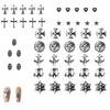 Mirhua 50個のパンクネイルアートチャーム 3D スタッズ デコパーツ レトロ 十字架 パンク 装飾部品ビンテージ クロス