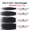 Unipearl Yaki Straight Clip-In Real Hair Extensions, 60 cm /