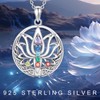 YEESIA 7 Chakra Lotus Pendant Necklace, 925 Sterling Silver Celtic