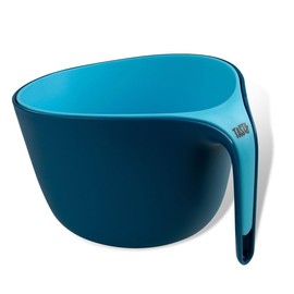 Tasty 2-Piece Plastic Colander with Container, Sieve Strainer, Colander Drainer with Mixing Bowl, Perforated Strainer, Dishwasher Safe, Dimensions: 26 x 24 x 17 cm, Colour: Light & Dark Blue