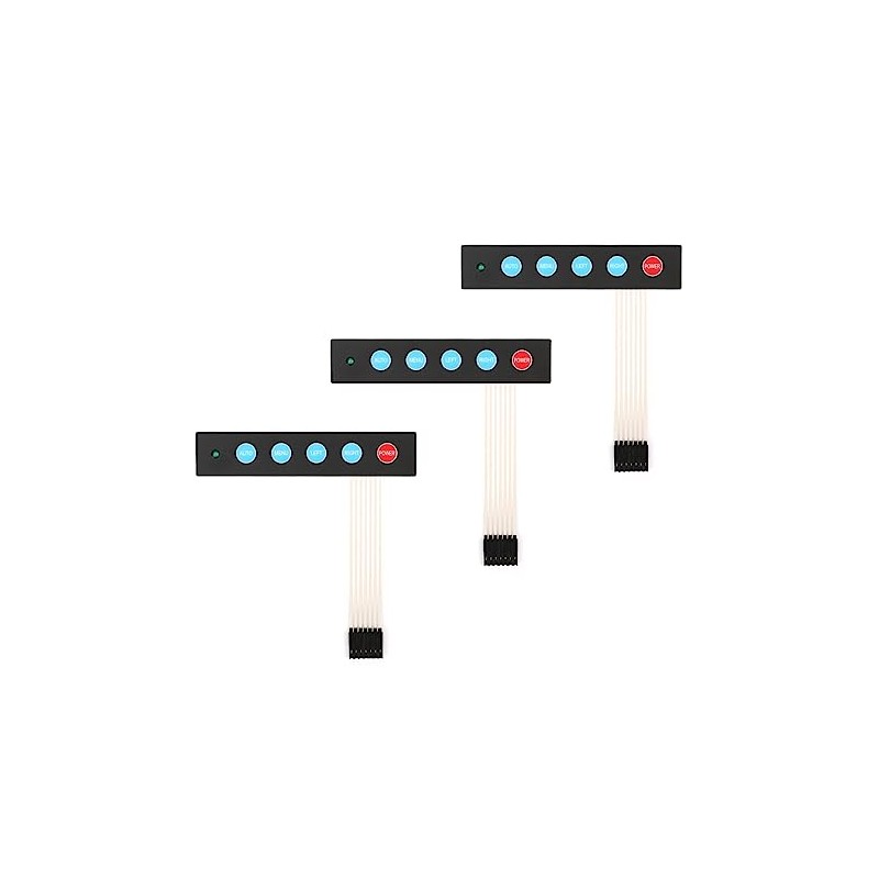 JESSINIE 3Pcs 1x5 Matrix Array Membrane Switch 5 Key Display