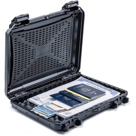 Evergreen 85 Document Discrete Locking Storage Protective Case - Ideal for Harsh Environments, Flooding, Boating, Smoke Proof, Travel Safe/Mil Spec/Waterproof/USA Made - for Documents (Black)