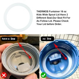 Joshey Replacement Leak-Proof Stopper & Seal Kit (3+3), for Thermos Funtainer 16 Oz Insulated Bottle - Lid Gasket Plug Water Bottle Replacement Parts, New Model (Lid Without Line)