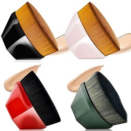 Paquete De 4 Brochas De Maquillaje para Base, Brocha Plana Kabuki Flawless Momma para Mezclar Líquido, Crema O Polvo Impecable con Estuche Protector  
