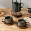 LUKA 6 Ounce Porcelain Stackable Espresso Cups with Saucers and