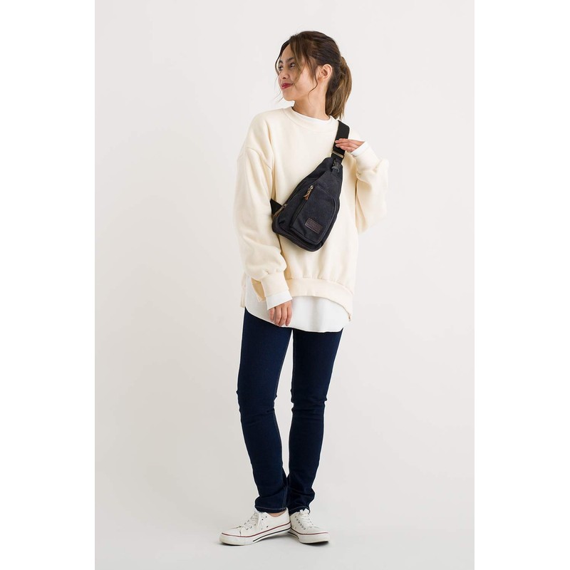 Donally Women's Canvas Body Bag, Shoulder Bag, Zipper, gray