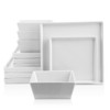 Stone Lain Grace Square Stoneware Dinnerware Set, 12 Piece Service