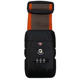 TSA Luggage Strap Suitcase Strap Luggage Combination Lock USA Orange Brown