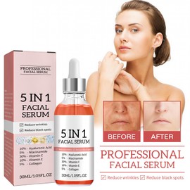 Rice 2Pc 5-In-1-Gesichtsserum,Anti-Aging-Serum,Dark Spot Remover Für Das Gesichtgesichtsserum,5-In-1-Hyaluronsäure-Gesichtsserum,Anti-Aging-Gesichtsserum,Verbessern Sie Stumpfe,Müde Haut