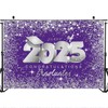 Mocsicka Class of 2025 Backdrop Purple and Sliver Glitter Congrats