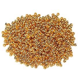500 Piezas Cuentas de Crimpado 2mm Cuentas de Tapón Suelto Espaciadores Redondos para Collar Pulsera DIY Fabricación de Joyas 4 Colores (Oro)